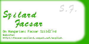 szilard facsar business card